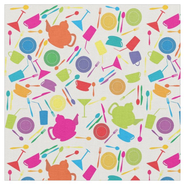 Pattern With Colored Kitchen Stuff Fabric (Close Up)