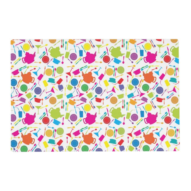 Pattern With Colored Kitchen Stuff Placemat (Front)