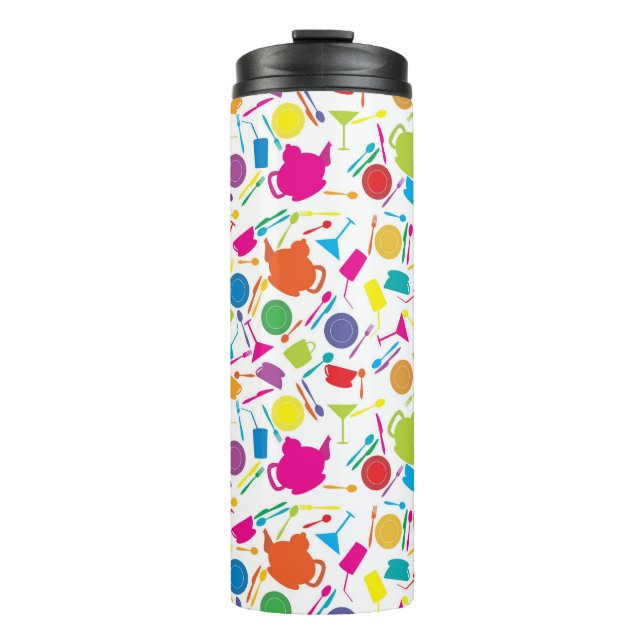 Pattern With Colored Kitchen Stuff Thermal Tumbler (Front)