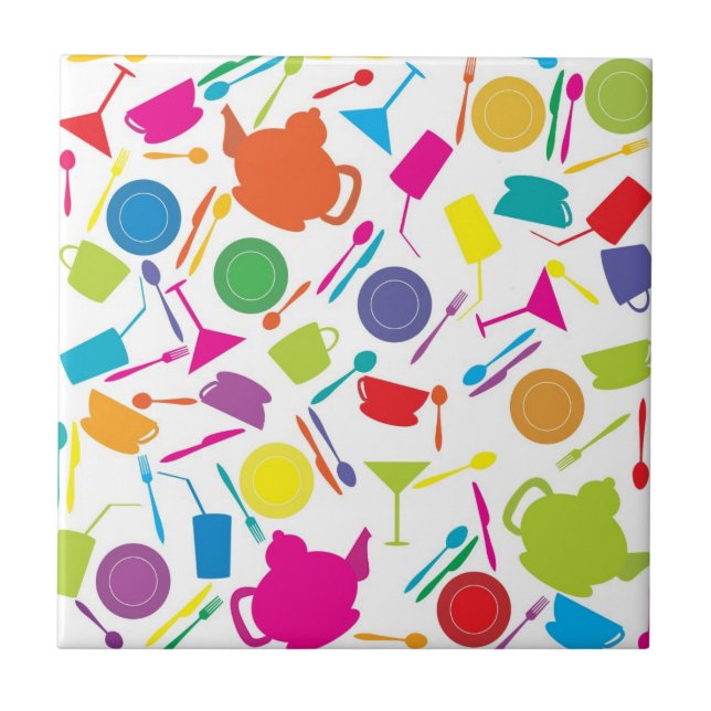 Pattern With Colored Kitchen Stuff Tile (Front)