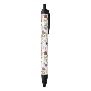 Pattern with colorful cooking icons pen