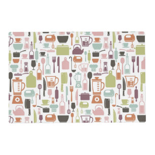 Pattern with colorful cooking icons placemat
