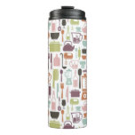Pattern with colorful cooking icons thermal tumbler