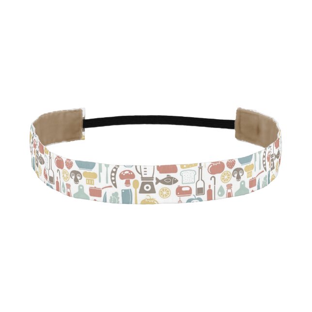 Pattern with cooking icons athletic headband (Front)
