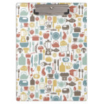 Pattern with cooking icons clipboard