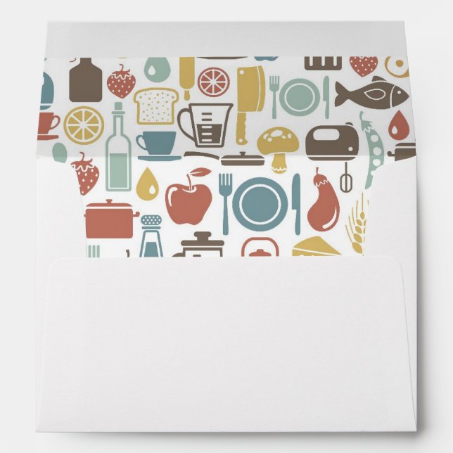 Pattern with cooking icons envelope (Back (Bottom))