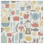 Pattern with cooking icons fabric