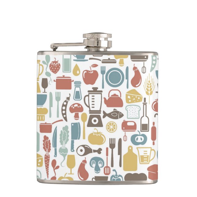 Pattern with cooking icons flask (Front)