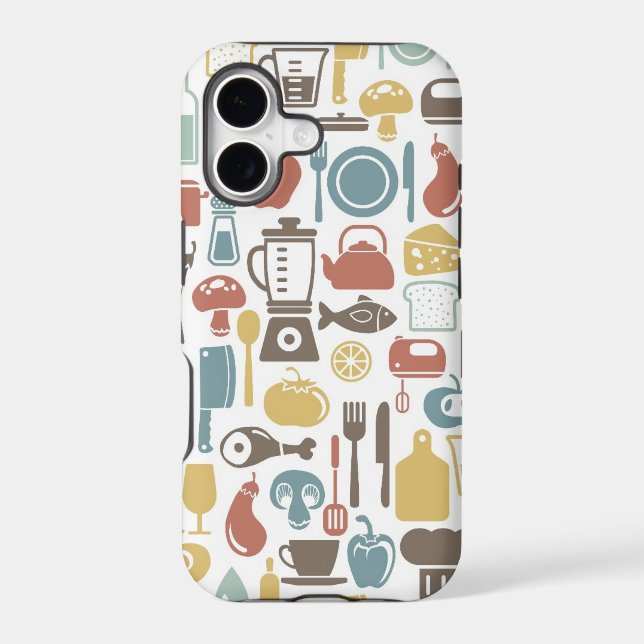 Pattern with cooking icons iphone case (Back)