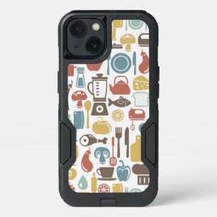 Pattern with cooking icons iPhone 13 case