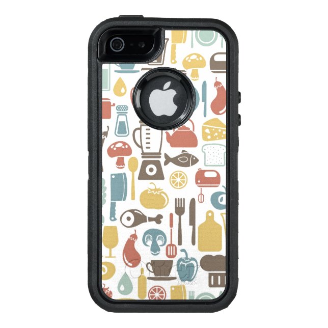 Pattern with cooking icons otterbox iPhone case (Back)