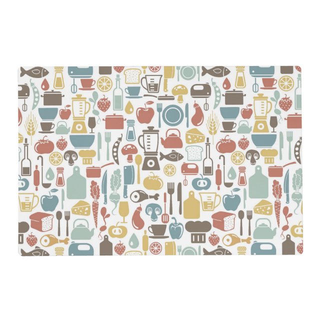 Pattern with cooking icons placemat (Front)