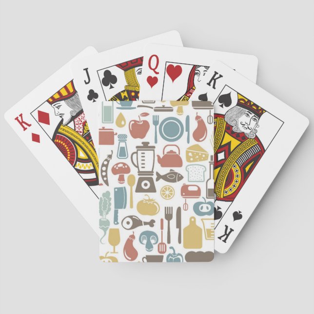 Pattern with cooking icons poker cards (Back)