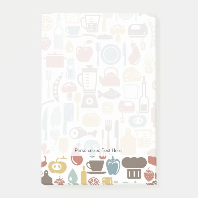 Pattern with cooking icons post-it notes (Front)