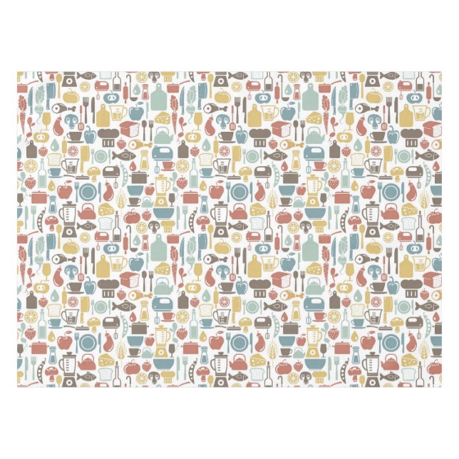Pattern with cooking icons tablecloth (Front (Horizontal))