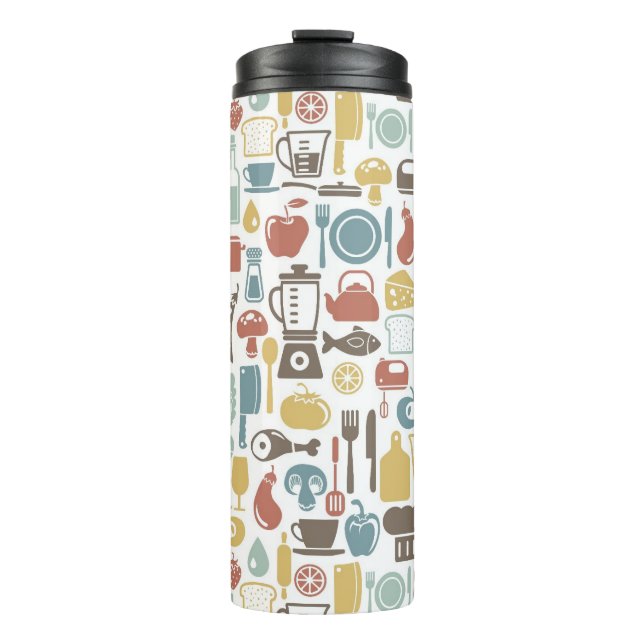 Pattern with cooking icons thermal tumbler (Front)