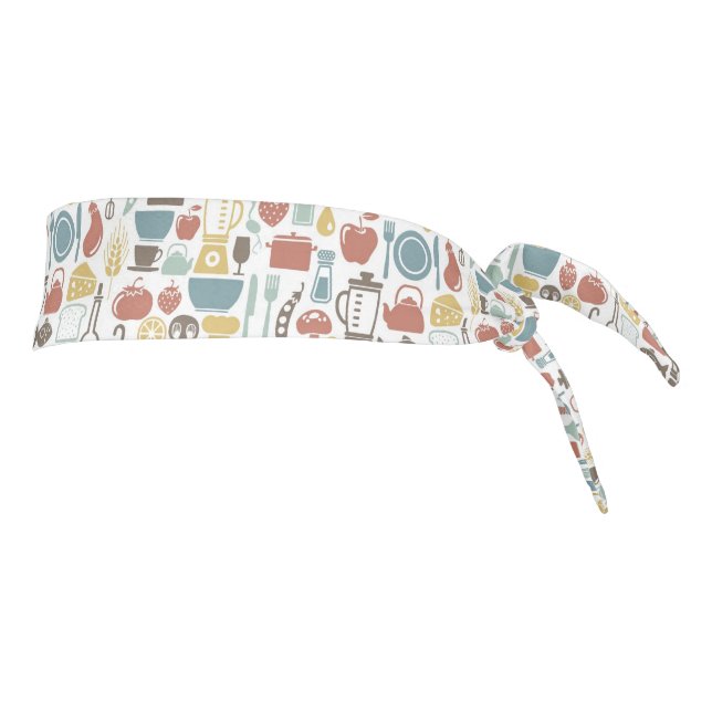 Pattern with cooking icons tie headband (Rotate 90)