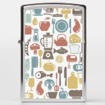 Pattern with cooking icons zippo lighter