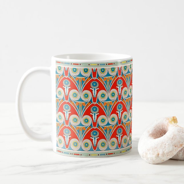 Pattern with cow heads - Ancient Egypt Art Coffee  Coffee Mug (With Donut)