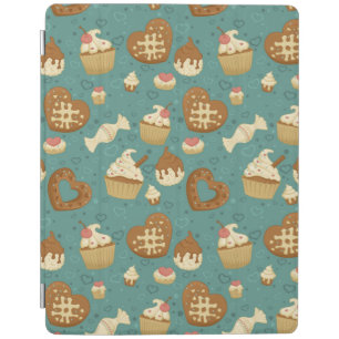 Pattern with cupcakes and candies iPad smart cover