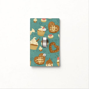 Pattern with cupcakes and candies light switch cover
