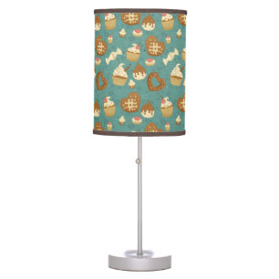 Pattern with cupcakes and candies table lamp