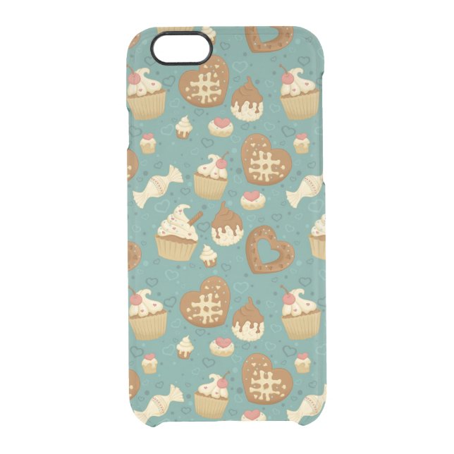 Pattern with cupcakes and candies uncommon iPhone case (Back)