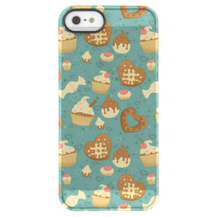 Pattern with cupcakes and candies permafrost iPhone SE/5/5s case