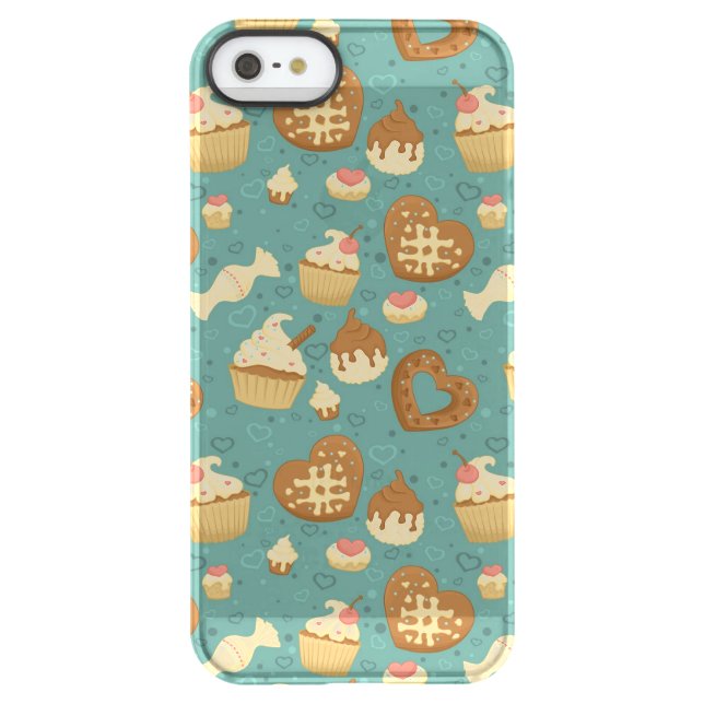 Pattern with cupcakes and candies uncommon iPhone case (Back)