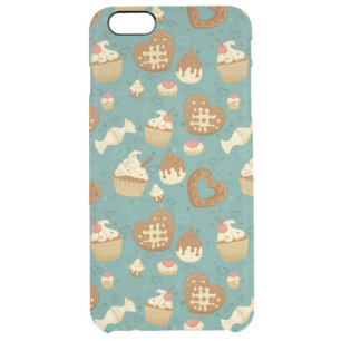 Pattern with cupcakes and candies clear iPhone 6 plus case