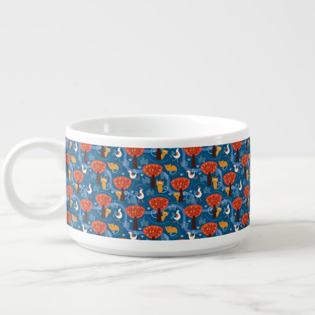 pattern with cute cats and birds bowl (Right)