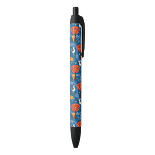 pattern with cute cats and birds pen