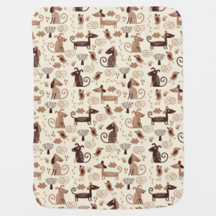 pattern with cute dogs baby blanket