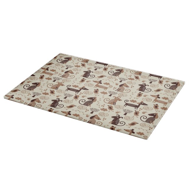 pattern with cute dogs cutting board (Corner)