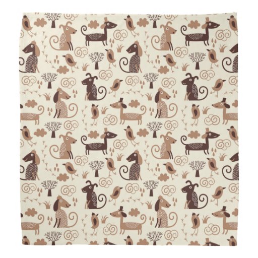pattern with cute dogs do-rag