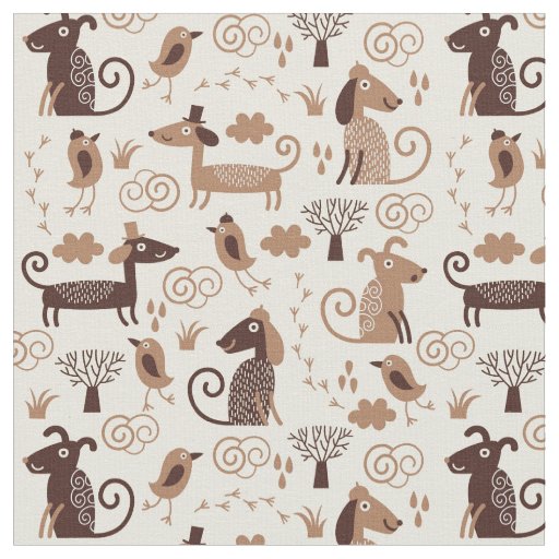 pattern with cute dogs fabric