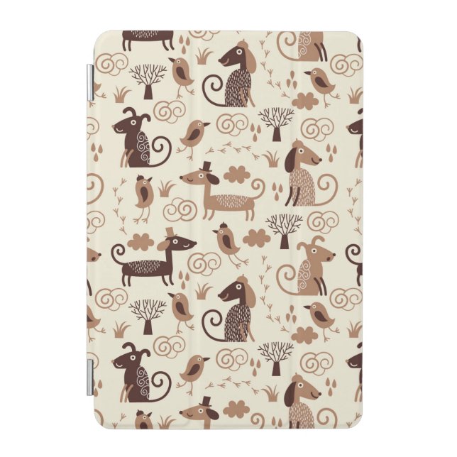 pattern with cute dogs iPad mini cover (Front)