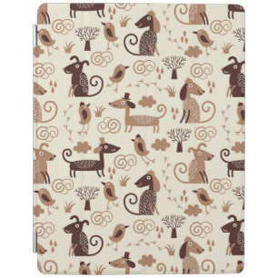 pattern with cute dogs iPad smart cover