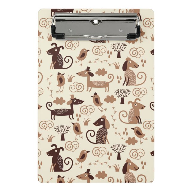 pattern with cute dogs mini clipboard (Front)