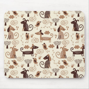 pattern with cute dogs mouse pad