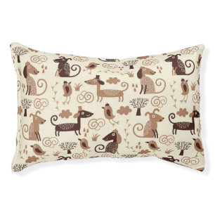pattern with cute dogs pet bed