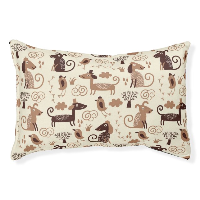 pattern with cute dogs pet bed (Front)
