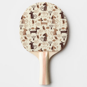 pattern with cute dogs Ping-Pong paddle