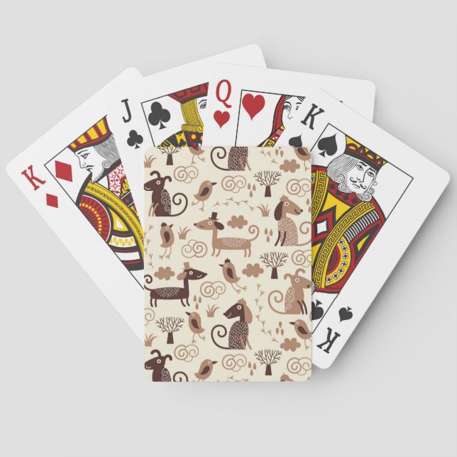 pattern with cute dogs poker cards (Back)