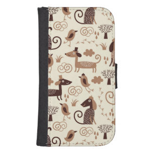 pattern with cute dogs phone wallet