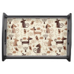 pattern with cute dogs serving tray