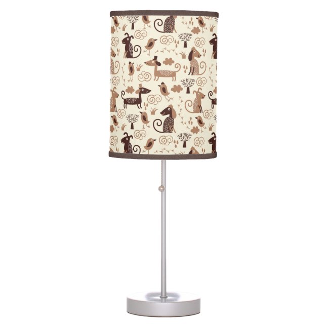 pattern with cute dogs table lamp (Front)