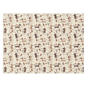 pattern with cute dogs tablecloth