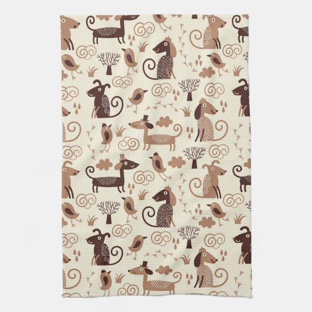 pattern with cute dogs towel (Vertical)