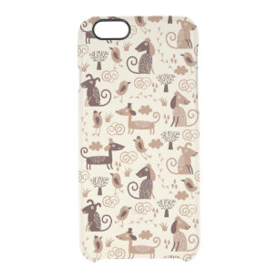 pattern with cute dogs clear iPhone 6/6S case